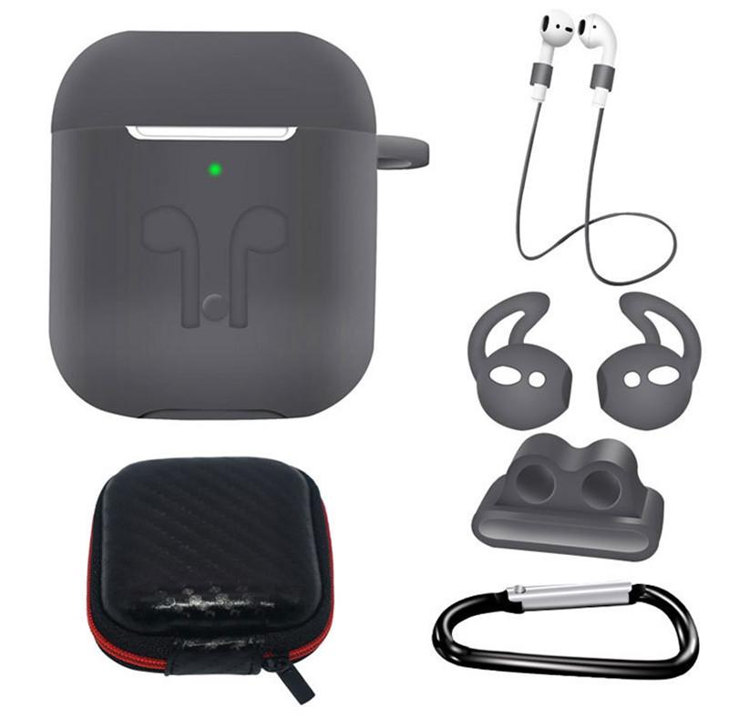 6 in 1 Silicone Case with Ear Hook Grips Straps Clips Tips Grips for AirPods 1 2 (1st 2nd Gen.) 6 in 1 Silicone Case with Ear Hook Grips Straps Clips Tips Grips for AirPods 1 2 (1st 2nd Gen.)